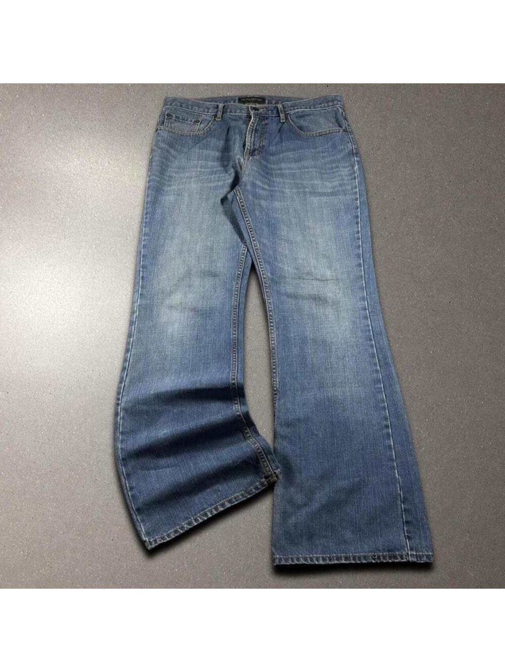 Y2K Banana Republic Blue Baggy Bootcut Jeans - Fits 34x31.5!